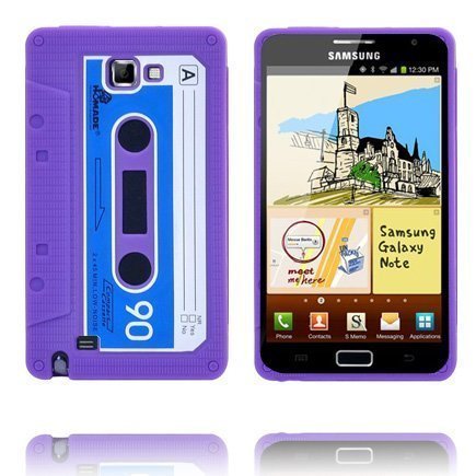 Retro Kasetti Suojakuori Violetti Samsung Galaxy Note Silikonikuori