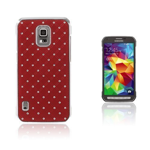 Rhinestone Tähtikirkas Taivas Samsung Galaxy S5 Active Suojakuori Punainen