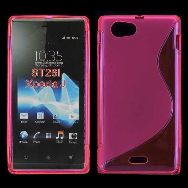 S-Line Läpikuultava Kuuma Pinkki Sony Xperia J Suojakuori