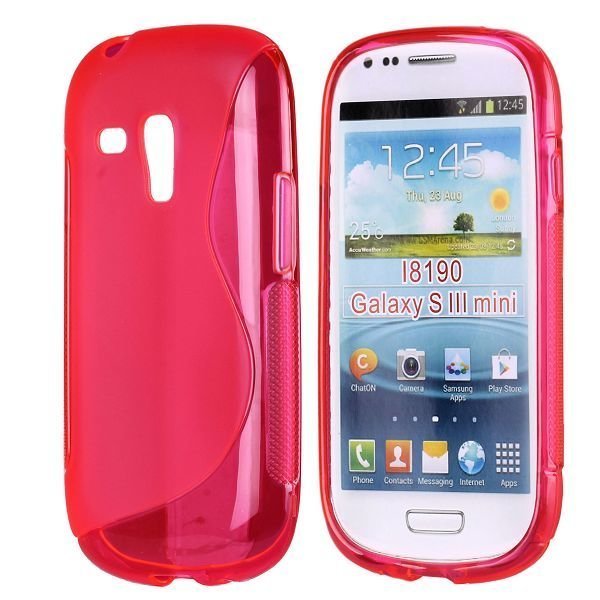 S-Line Läpikuultava Pinkki Samsung Galaxy S3 Mini Suojakuori