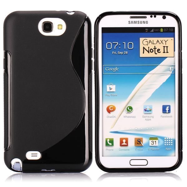 S-Line Solid Musta Samsung Galaxy Note 2 Suojakuori