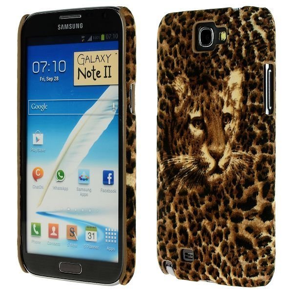 Safari Leopardin Naamah Samsung Galaxy Note 2 Suojakuori