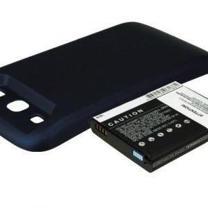 Samsung GT-I9300 GT-I9308 SGH-T999V Galaxy S3 yhteensopiva tehoakku mustalla laajennetulla takakannella 3300 mAh