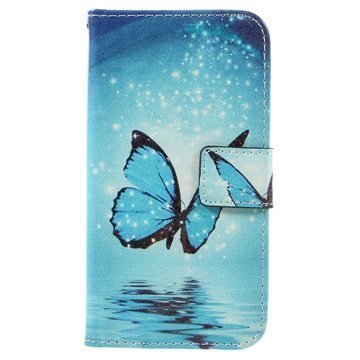 Samsung Galaxy A3 (2017) Glam Wallet Case Blue Butterfly