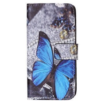 Samsung Galaxy A3 (2017) Wallet Case Blue Butterfly