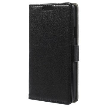 Samsung Galaxy A3 Wallet Nahkakotelo Musta