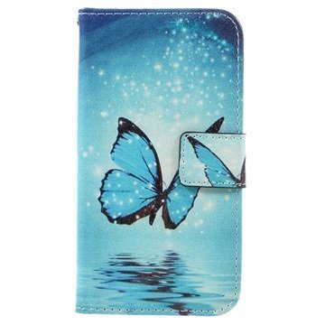 Samsung Galaxy A5 (2017) Glam Wallet Case Blue Butterfly