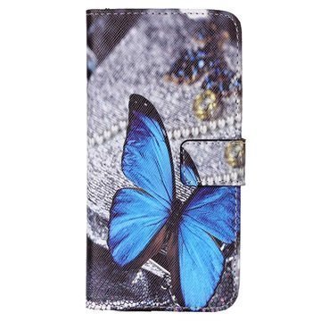 Samsung Galaxy A5 (2017) Wallet Case Blue Butterfly