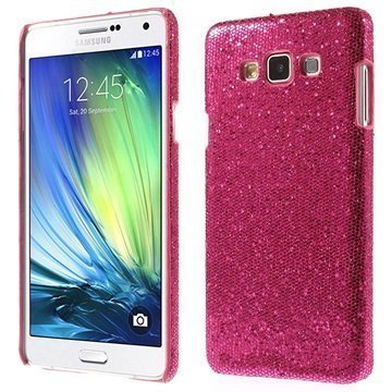 Samsung Galaxy A7 Kova Suojakuori Glitteri Kuuma Pinkki