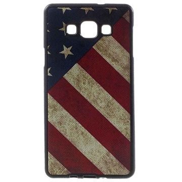 Samsung Galaxy A7 Pinnoitettu TPU Kotelo Vintage American Lippu