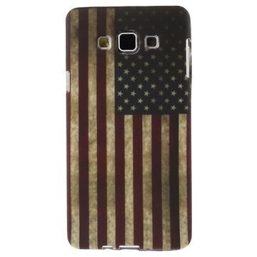 Samsung Galaxy A7 TPU Suojakuori Vintage American Flag