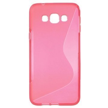 Samsung Galaxy A8 S-Curve TPU-Kotelo Kuuma Pinkki