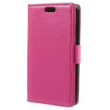 Samsung Galaxy Ace Style Wallet Nahkakotelo Kuuma Pinkki