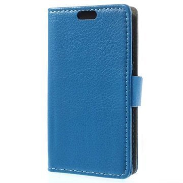 Samsung Galaxy Ace Style Wallet Nahkakotelo Sininen