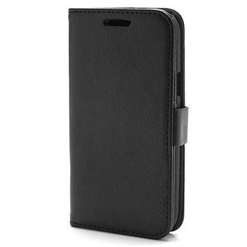 Samsung Galaxy Core I8260 Wallet Nahkakotelo Musta