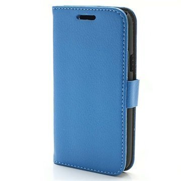 Samsung Galaxy Core I8260 Wallet Nahkakotelo Sininen