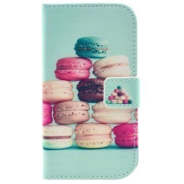 Samsung Galaxy Core Plus Lompakkonahkakotelo Macarons