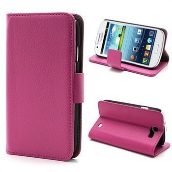 Samsung Galaxy Express I8730 Wallet Nahkakotelo Kuuma Pinkki