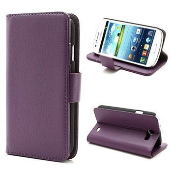 Samsung Galaxy Express I8730 Wallet Nahkakotelo Violetti