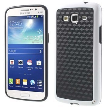 Samsung Galaxy Grand 2 Cube Design Hybrid Case Musta / Valkoinen