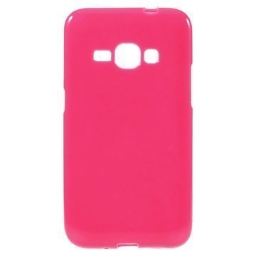 Samsung Galaxy J1 (2016) Glossy TPU-Suojakuori Kuuma Pinkki