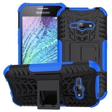 Samsung Galaxy J1 Ace Anti-Slip Hybridikotelo Musta / Sininen