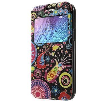 Samsung Galaxy J1 Galaxy J1 4G Slim View Folio Nahkainen Suojakotelo Paisleyn Kuvio