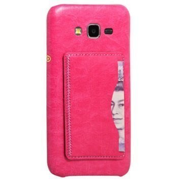 Samsung Galaxy J7 Retro Seisontatuki Kovakotelo Kuuma Pinkki