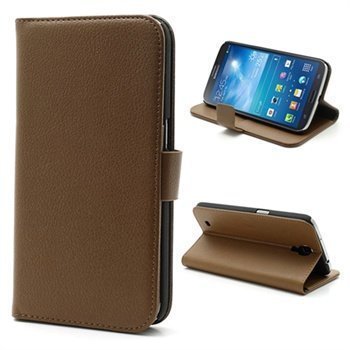 Samsung Galaxy Mega 6.3 I9200 Wallet Nahkakotelo Ruskea