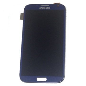 Samsung Galaxy Note 2 N7100 Etukuori & LCD-näyttö Sininen