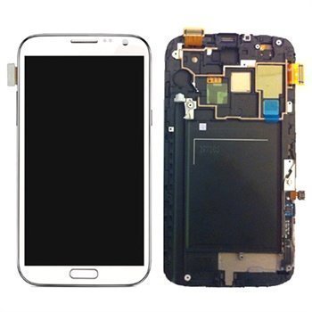 Samsung Galaxy Note 2 N7105 LTE Etukuori & LCD Ânäyttö Valkoinen