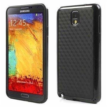 Samsung Galaxy Note 3 N9000 N9005 Cube Design Hybridikotelo Musta