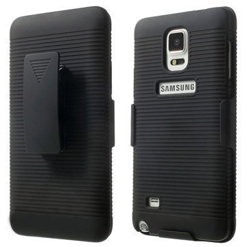 Samsung Galaxy Note 4 Kickstand Holster Suojakuori Musta