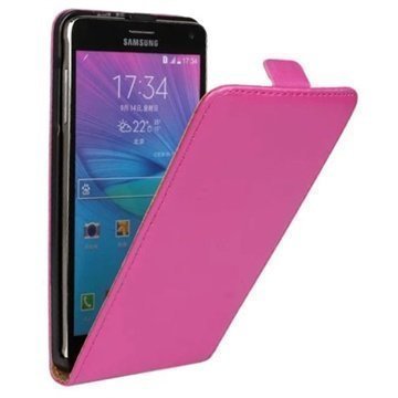 Samsung Galaxy Note 4 Pystysuuntainen Nahkainen Läppäkotelo Kuuma Pinkki