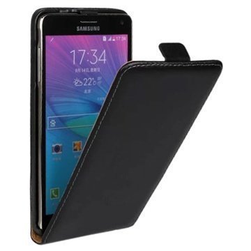 Samsung Galaxy Note 4 Pystysuuntainen Nahkainen Läppäkotelo Musta