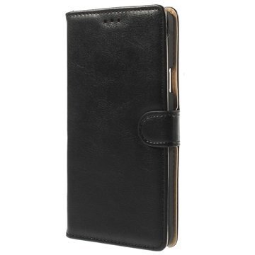 Samsung Galaxy Note 4 Slim Wallet Nahkakotelo Musta