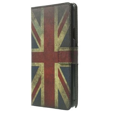 Samsung Galaxy Note 4 Tyylikäs Nahkainen Lompakkokotelo Union Jack