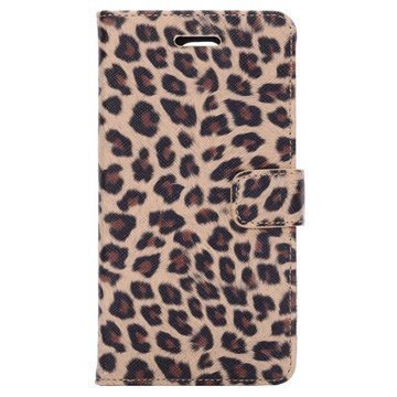 Samsung Galaxy Note 4 Wallet Nahkakotelo Leopard Beige