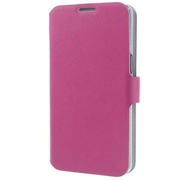 Samsung Galaxy Round G910S Doormoon Wallet Nahkakotelo Kuuma Pinkki