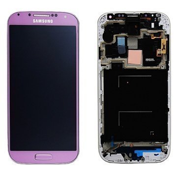 Samsung Galaxy S 4 I9505 Etukuori & LCD Näyttö Vaaleanpunainen