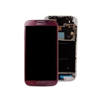 Samsung Galaxy S 4 I9506 Etukuori & LCD Näyttö Punainen