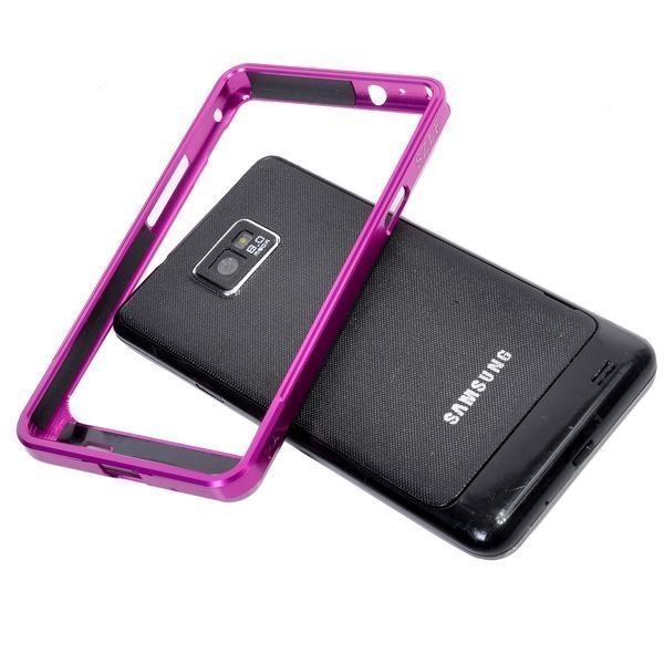 Samsung Galaxy S2 Alumiininen Bumper Suojakehys Kuuma Pinkki