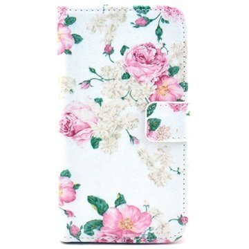 Samsung Galaxy S3 I9300 Lompakkonahkakotelo puhelinmallille Roses