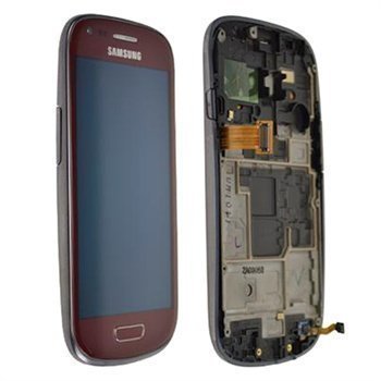 Samsung Galaxy S3 Mini I8190 Etukuori & LCD Näyttö Punainen