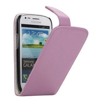 Samsung Galaxy S3 Mini I8190 Pystysuuntainen Nahkainen Läppäkotelo Pinkki