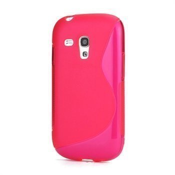 Samsung Galaxy S3 Mini I8190 S-Curve TPU-Suojakotelo Kuuma Pinkki