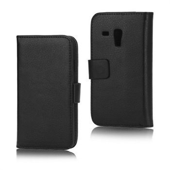 Samsung Galaxy S3 Mini I8190 Wallet Nahkakotelo Musta