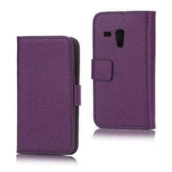 Samsung Galaxy S3 Mini I8190 Wallet Nahkakotelo Violetti