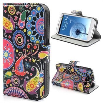 Samsung Galaxy S3 i9300 Wallet Nahkakotelo Musta / Sininen / Keltainen / Vaaleanpunainen