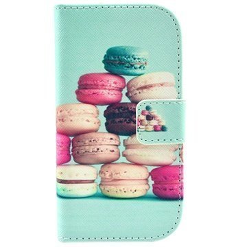 Samsung Galaxy S3 mini I8190 Nahkainen Lompakkokotelo Macarons